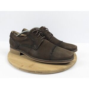 Studio Belvedere Paris Mens 11.5 D Brown‎ Nubuck Leather Cap Toe Derby Shoes